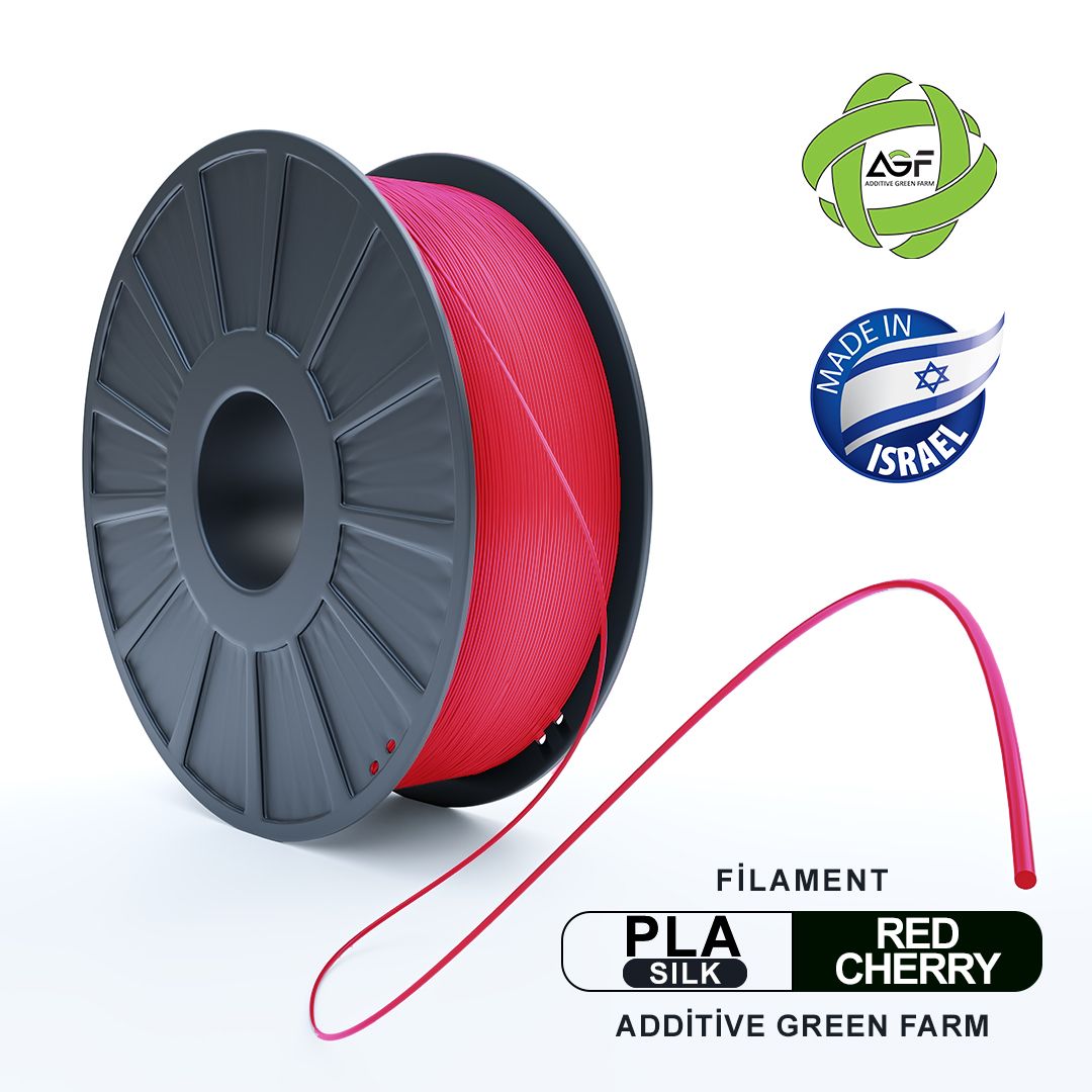 PLA SILK RED CHERRY FILAMENT - גליל פילמנט משי אדום דובדבן