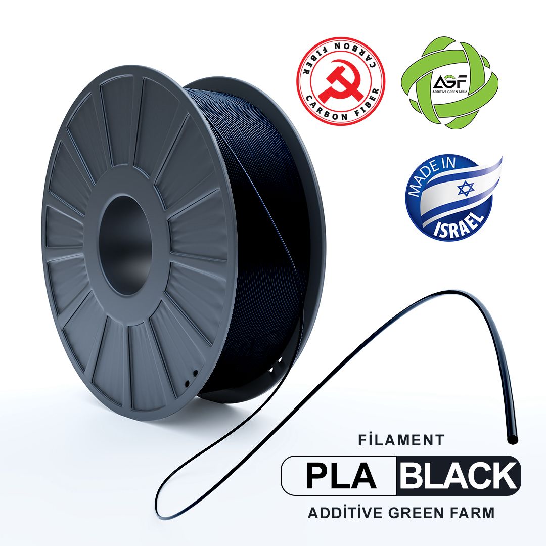 PLA BLACK CF FILAMENT - גליל פילמנט שחור קרבון פייבר