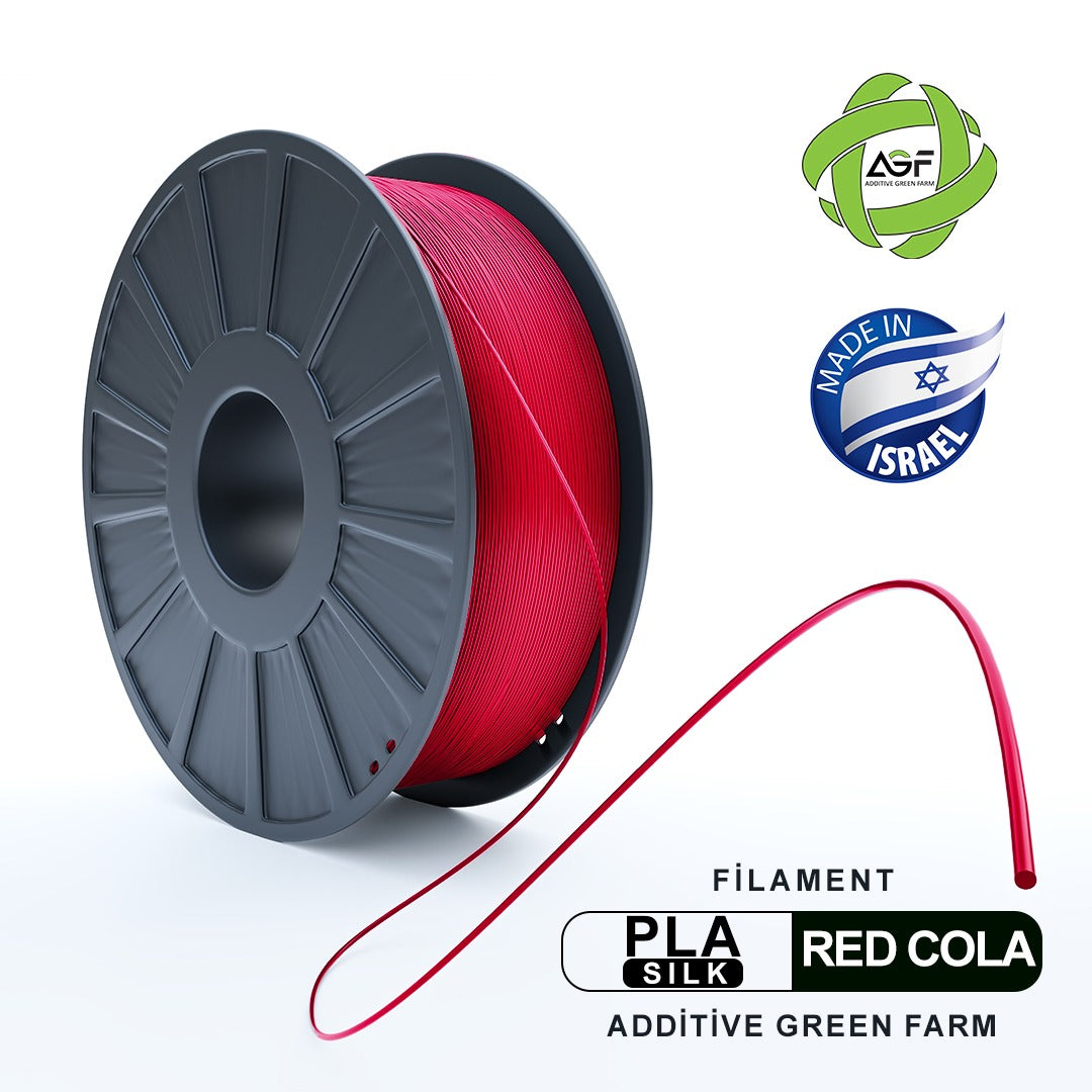 PLA SILK RED COLA FILAMENT - גליל פילמנט משי אדום קולה