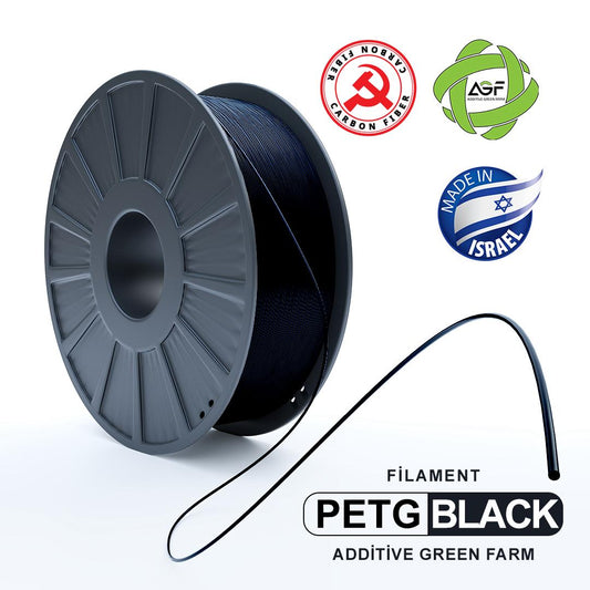 PETG BLACK CF FILAMENT - גליל פילמנט שחור קרבון פייבר