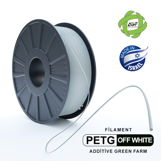 PETG OFF WHITE FILAMENT - גליל פילמנט לבן מלוכלך