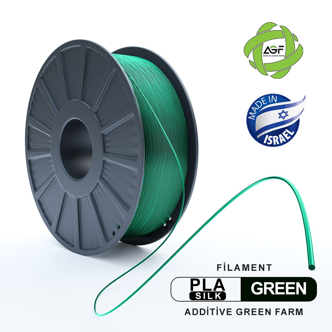 PLA SILK GREEN FILAMENT - גליל פילמנט משי ירוק