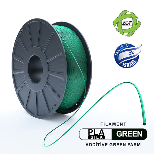 PLA SILK GREEN FILAMENT - גליל פילמנט משי ירוק