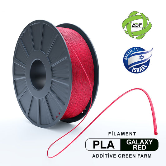 PLA RED GALAXY FILAMENT - גליל פילמנט אדום מנצנץ