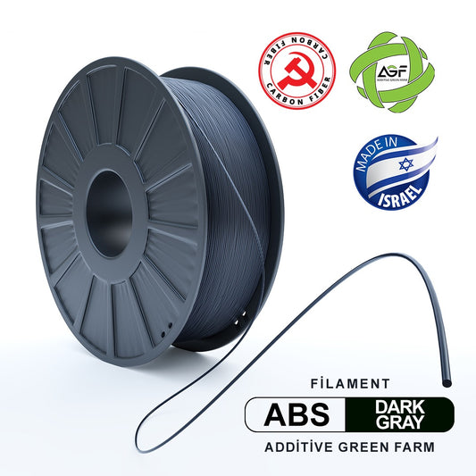ABS DARK GREY CF FILAMENT - גליל פילמנט אפור כהה קרבון פייבר