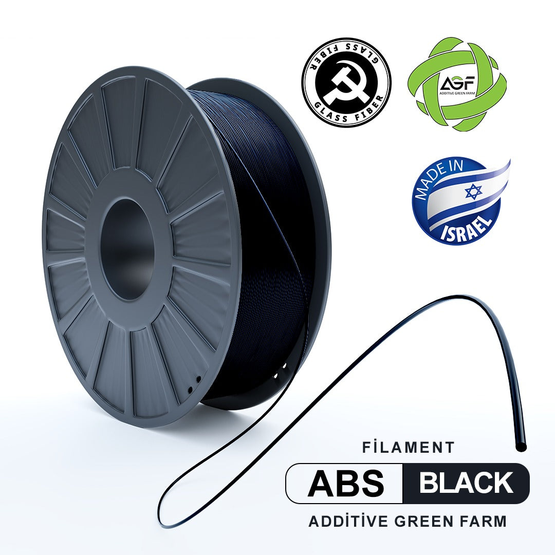 ABS 12% GF BLACK FILAMENT - גליל פילמנט שחור 12 % גלאס פייבר